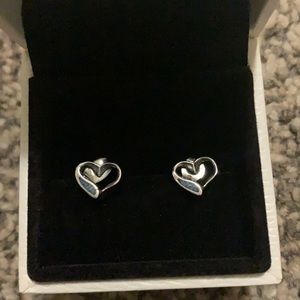 Sliver Heart Turquoise Earring